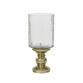 Kitchen Goods Hurricane Glass 15 x 15 x 34cm - Gold/Clear